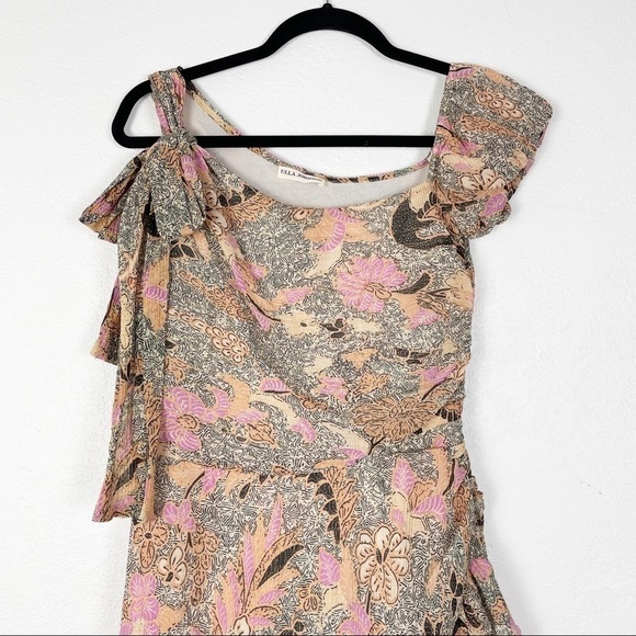 Ulla Johnson Uma Birds of Paradise Midi Silk Cotton Metallic Floral Midi Dress - Picture 3 of 10